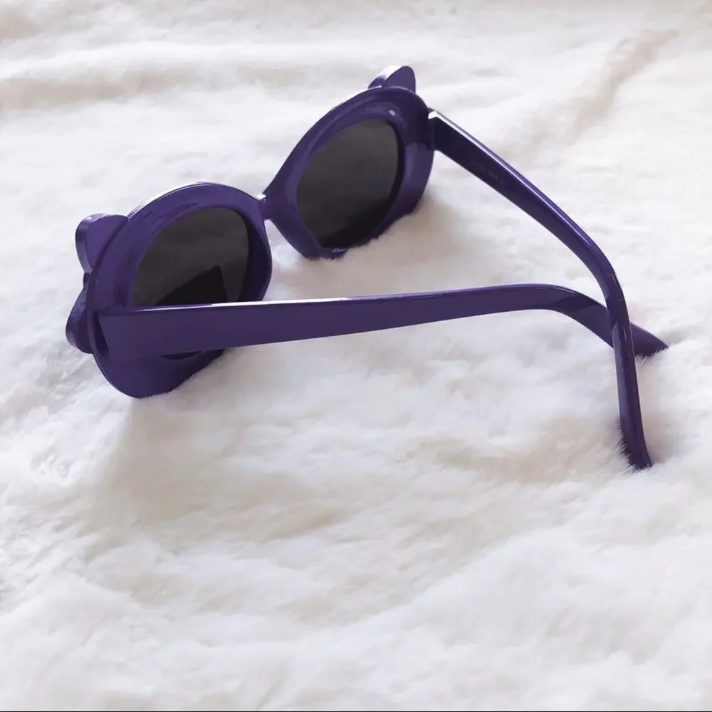 Everly Purple Toddler Girl Fashion Bow Sunglasses